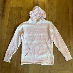 💚Cotton On, Pink &ivory tie dye lsleeve hoody sweatshirt,w/kangaroo pocket. XS.
